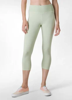 Fashion Leggings 7/8 Effetto Vintage Verde Donna Leggings & Pantaloni Sportivi