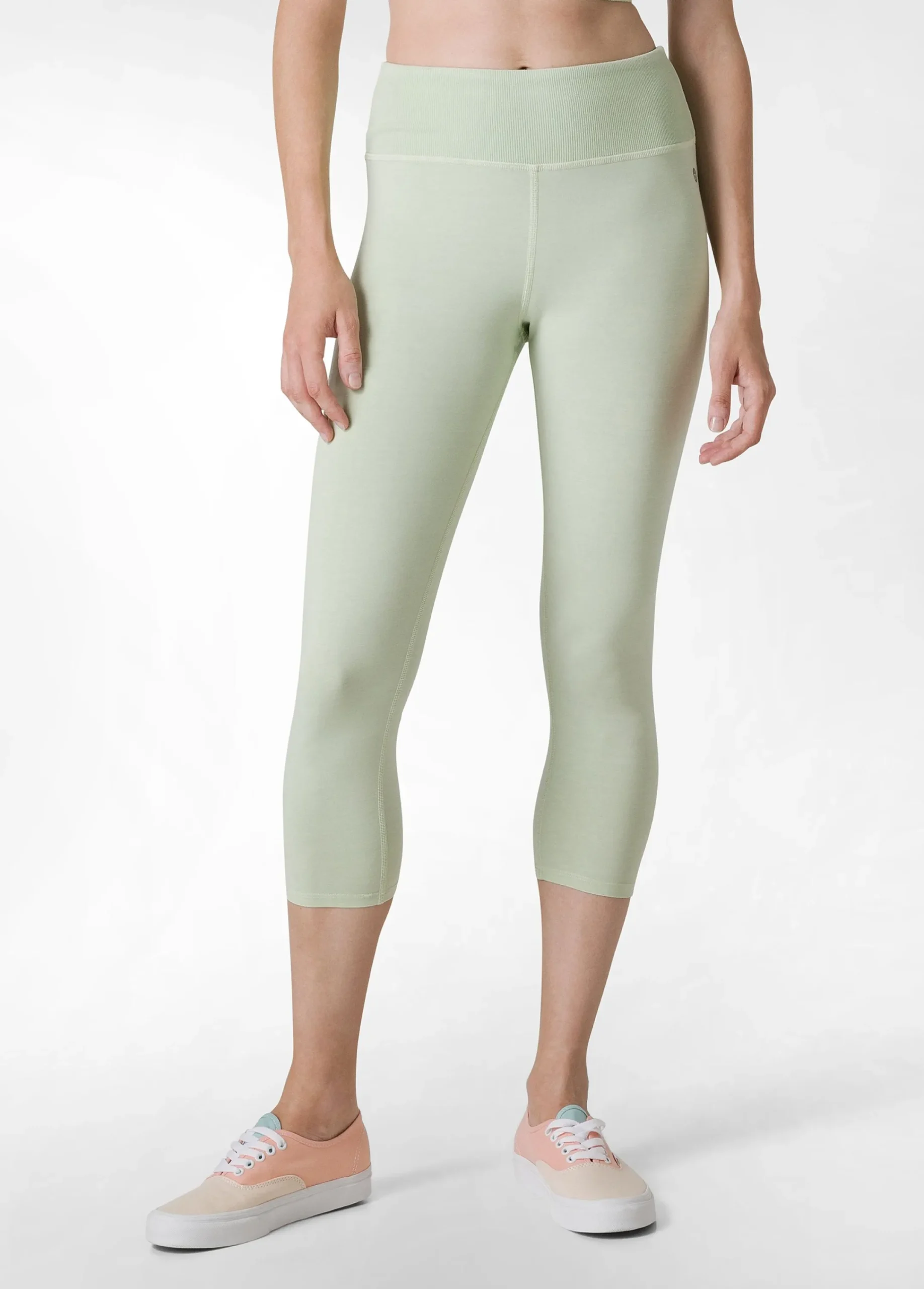 Fashion Leggings 7/8 Effetto Vintage Verde Donna Leggings & Pantaloni Sportivi