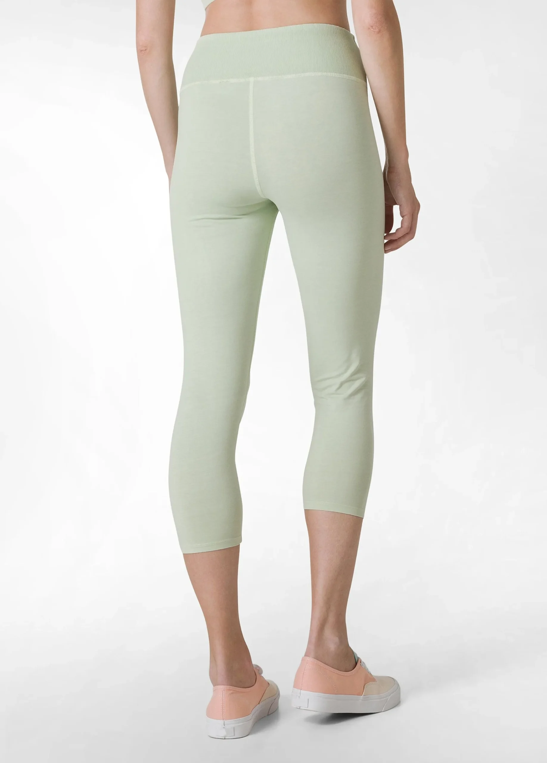 Fashion Leggings 7/8 Effetto Vintage Verde Donna Leggings & Pantaloni Sportivi