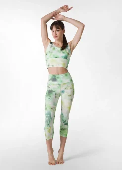 Hot Leggings 7/8 In Microfibra Riciclata Stampata Verd Donna Leggings & Pantaloni Sportivi