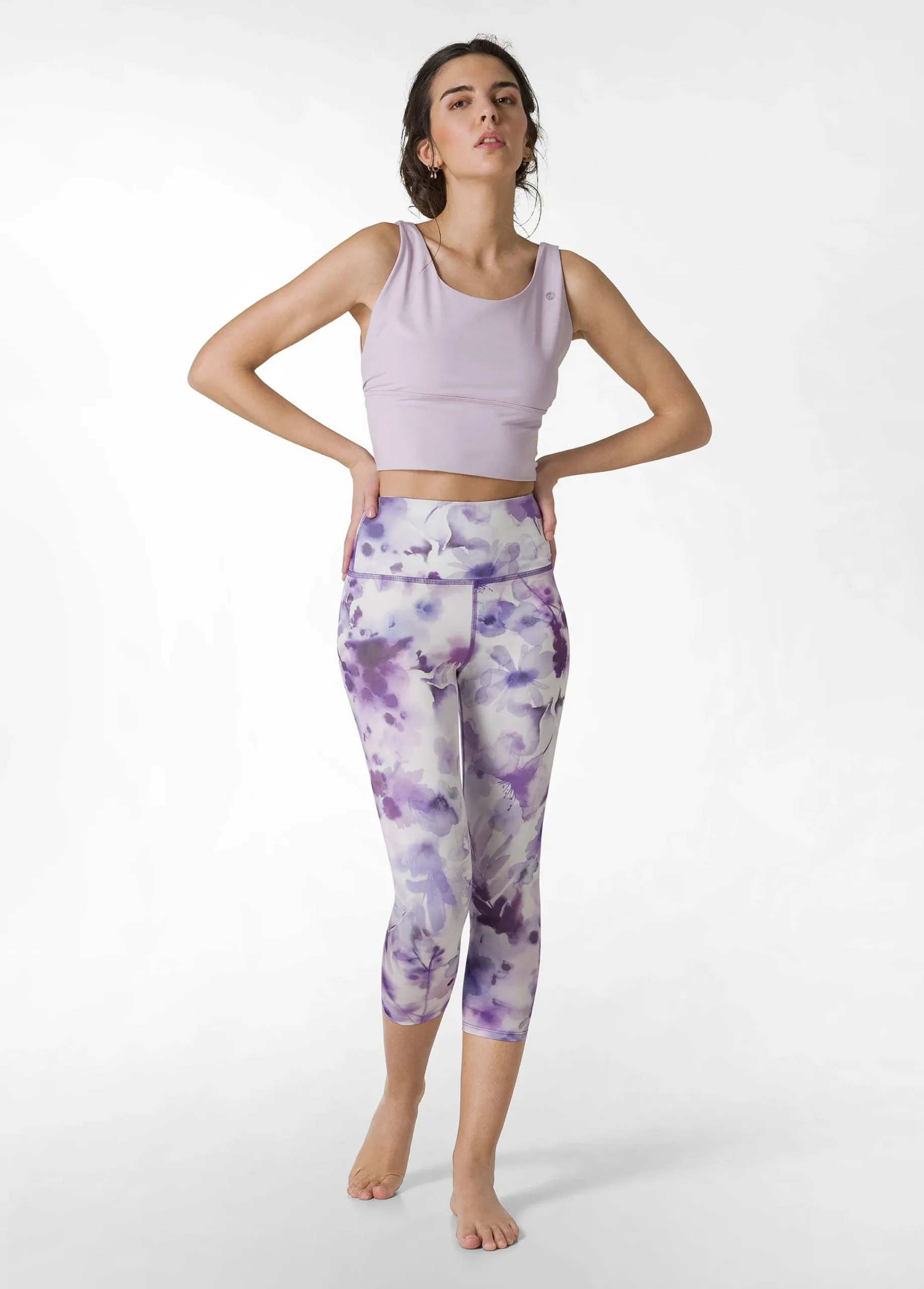 Fashion Leggings 7/8 In Microfibra Riciclata Stampata Viol Donna Leggings & Pantaloni Sportivi