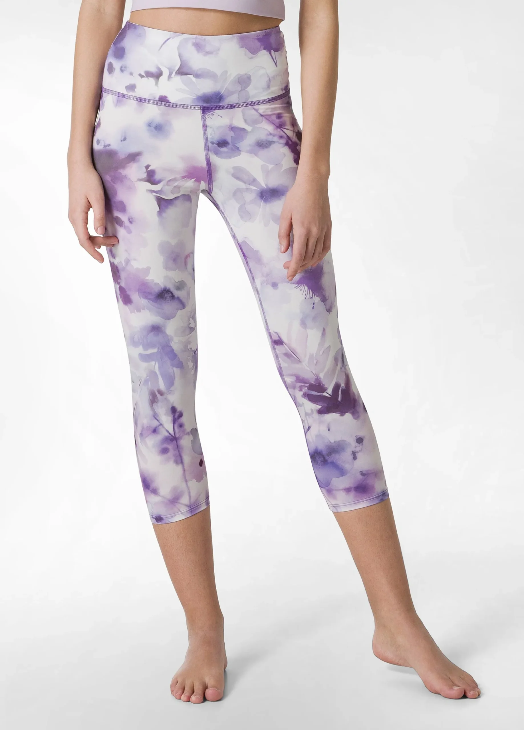 Fashion Leggings 7/8 In Microfibra Riciclata Stampata Viol Donna Leggings & Pantaloni Sportivi
