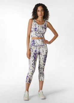 Clearance Leggings 7/8 In Microfibra Riciclata Stampata Viola Donna Leggings & Pantaloni Sportivi