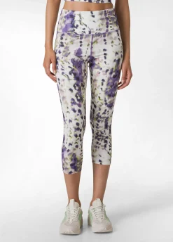 Clearance Leggings 7/8 In Microfibra Riciclata Stampata Viola Donna Leggings & Pantaloni Sportivi