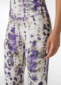 Clearance Leggings 7/8 In Microfibra Riciclata Stampata Viola Donna Leggings & Pantaloni Sportivi