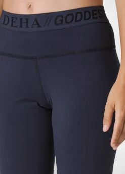 Fashion Leggings 7/8 Jersey-Stretch Blu Donna Leggings & Pantaloni Sportivi