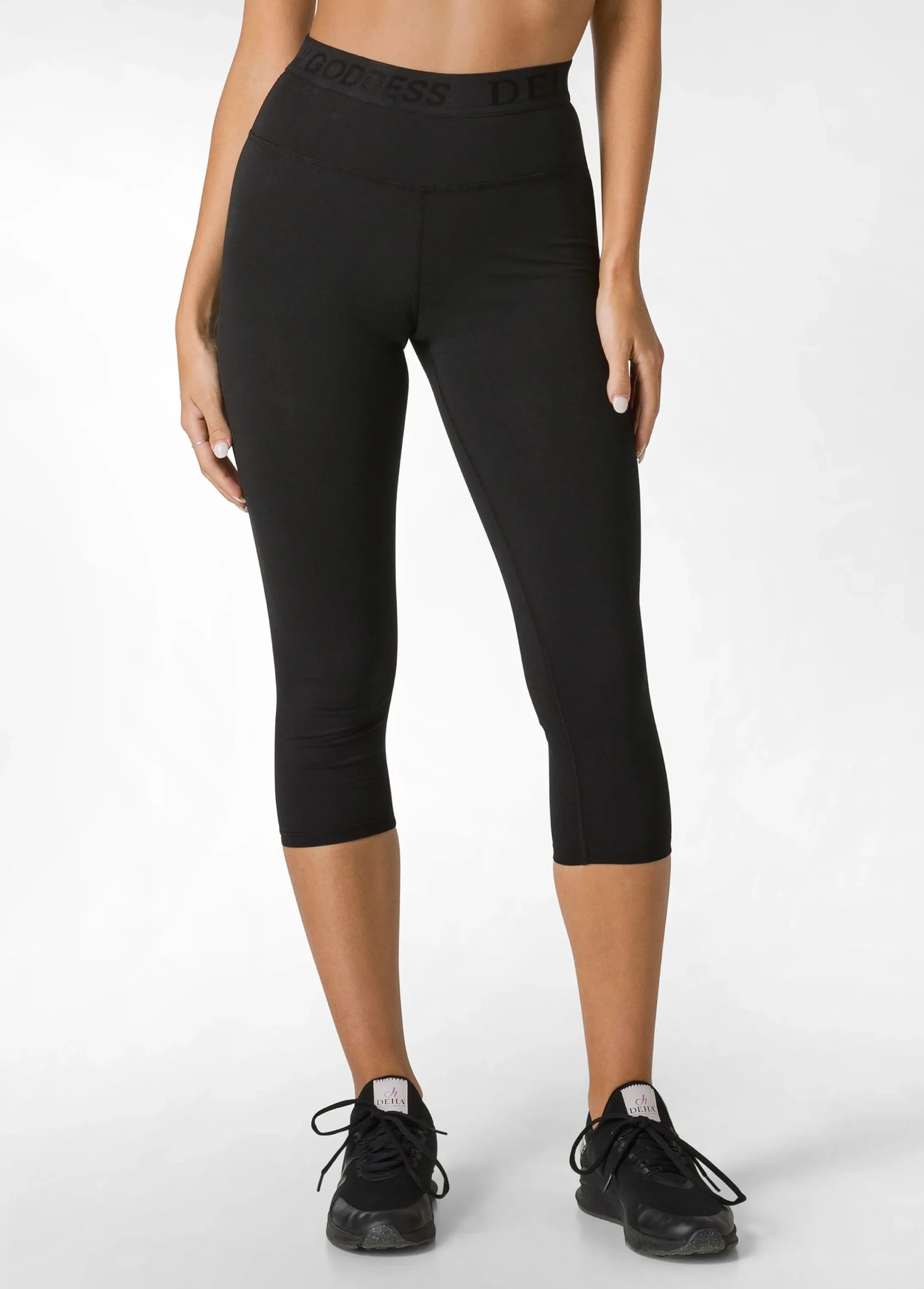 Cheap Leggings 7/8 Jersey-Stretch Nero Donna Leggings & Pantaloni Sportivi