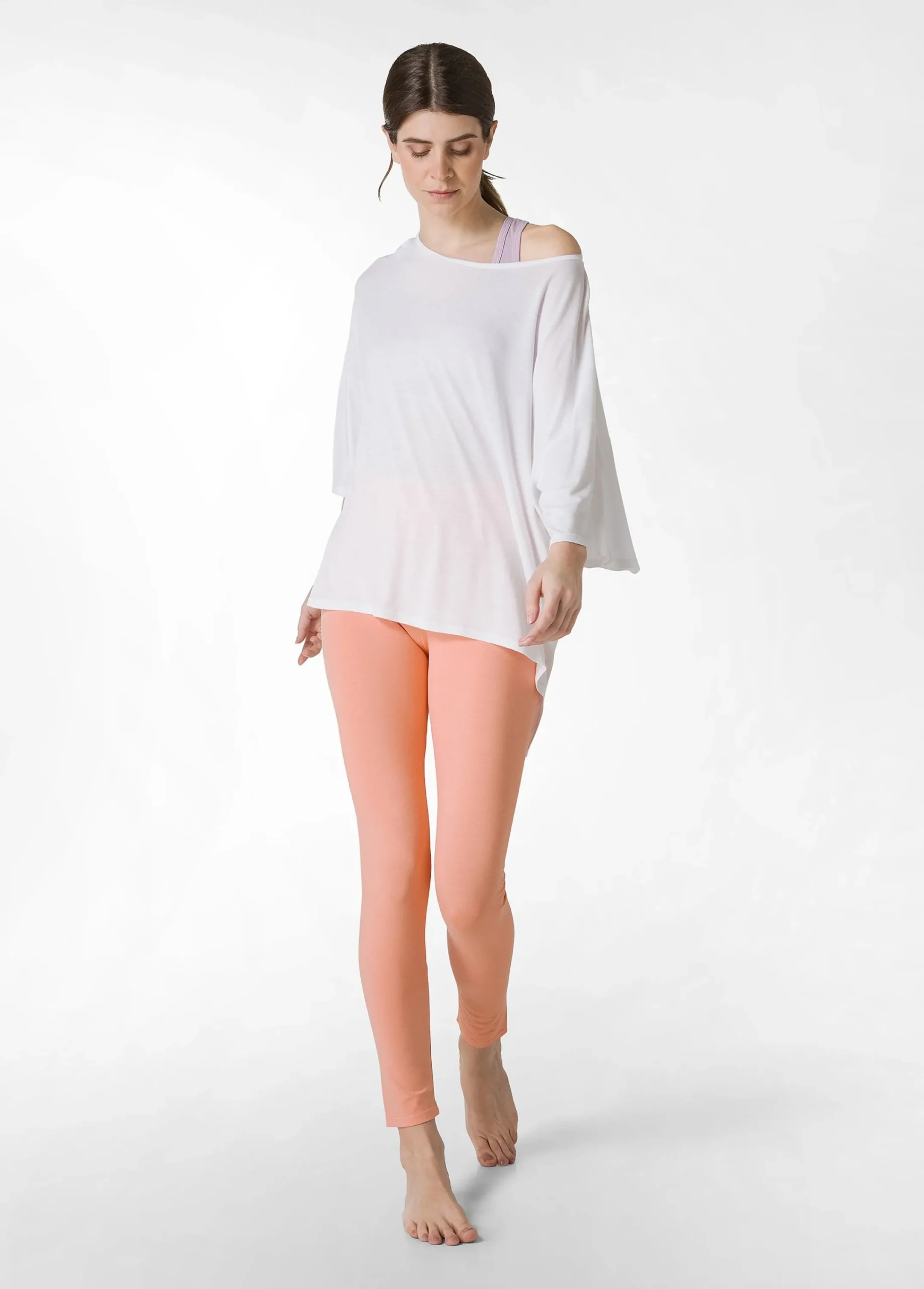 Outlet Leggings Vita Alta Arancio Donna Leggings & Pantaloni Sportivi