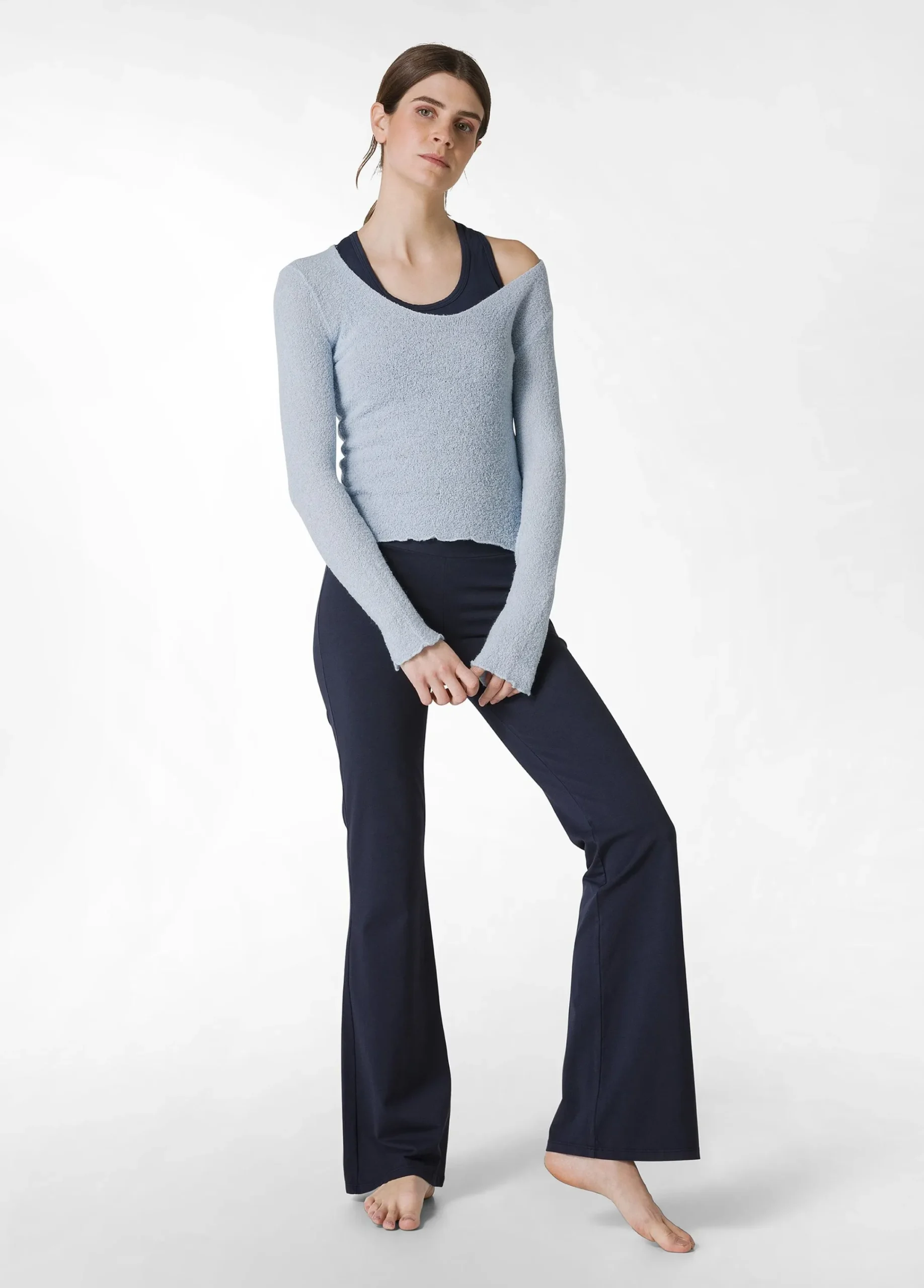 Sale Pantajazz Jersey Stretch Blu Donna Pantaloni