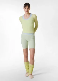 Online Pantaloncino Ciclista Jersey Stretch Verde Donna Pantaloncini Sportivi