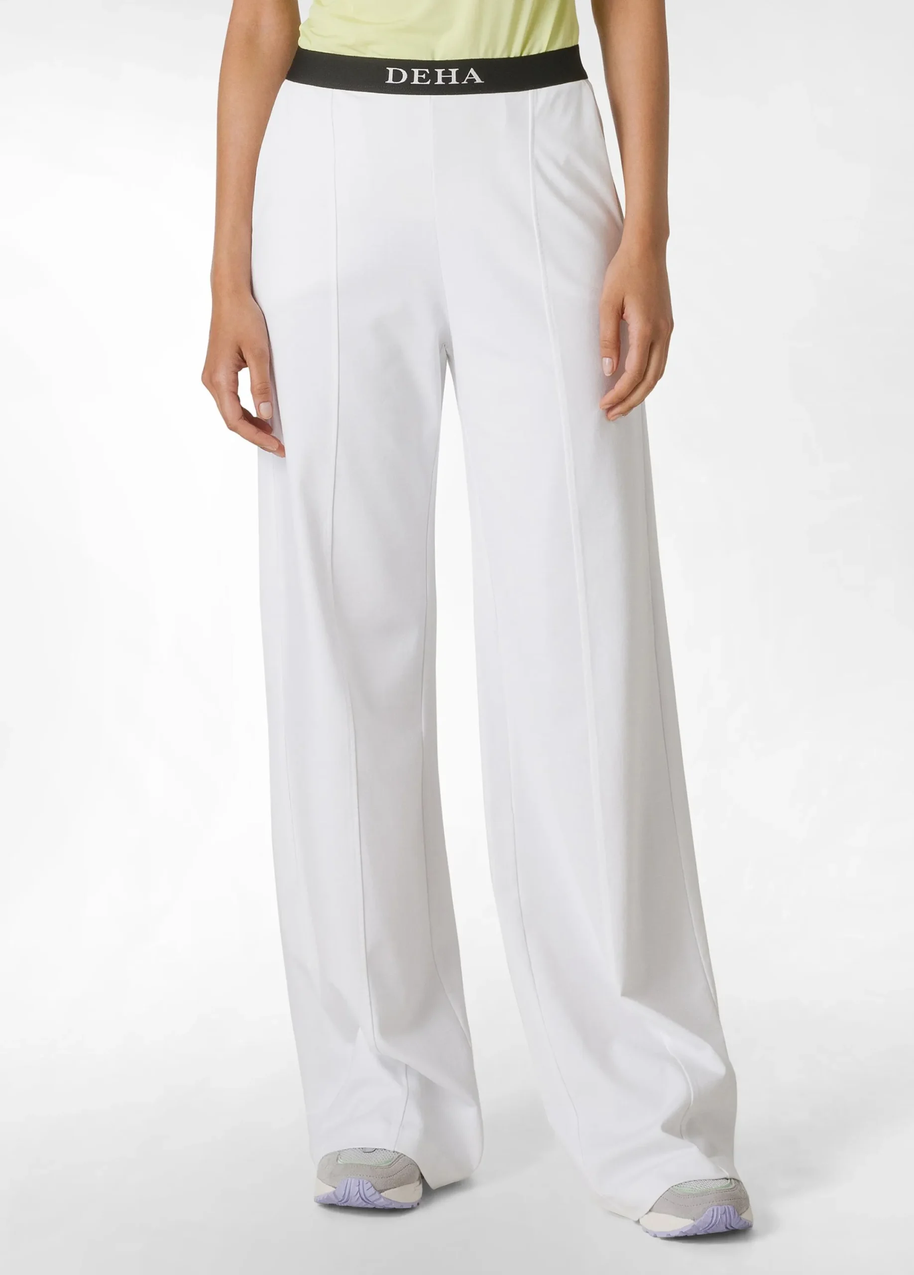 Best Pantalone Ampio Leggero In Punto Milano Bianco Donna Pantaloni