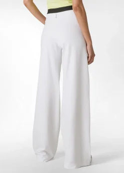 Best Pantalone Ampio Leggero In Punto Milano Bianco Donna Pantaloni