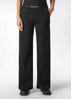 Clearance Pantalone Ampio Leggero In Punto Milano Nero Donna Pantaloni