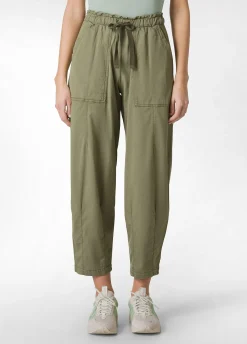 Best Sale Pantalone Balloon In Gabardine Vintage Verde Donna Pantaloni