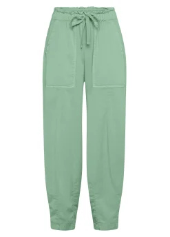 Best Sale Pantalone Balloon In Gabardine Vintage Verde Donna Pantaloni