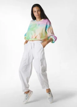 Discount Pantalone Balloon In Gabardine Vintage Bianco Donna Pantaloni