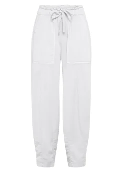Discount Pantalone Balloon In Gabardine Vintage Bianco Donna Pantaloni