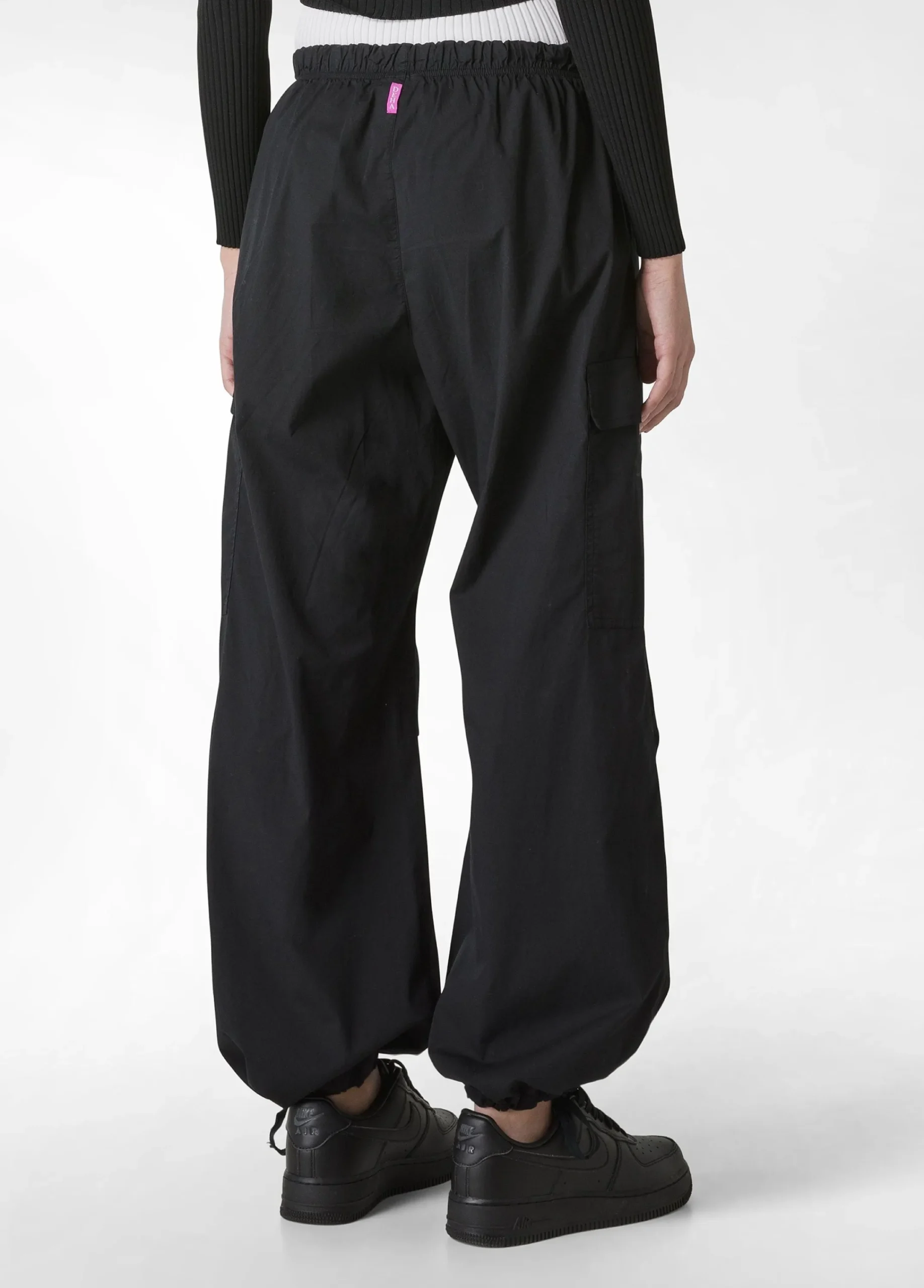 Cheap Pantalone Cargo In Popeline Nero Donna Pantaloni