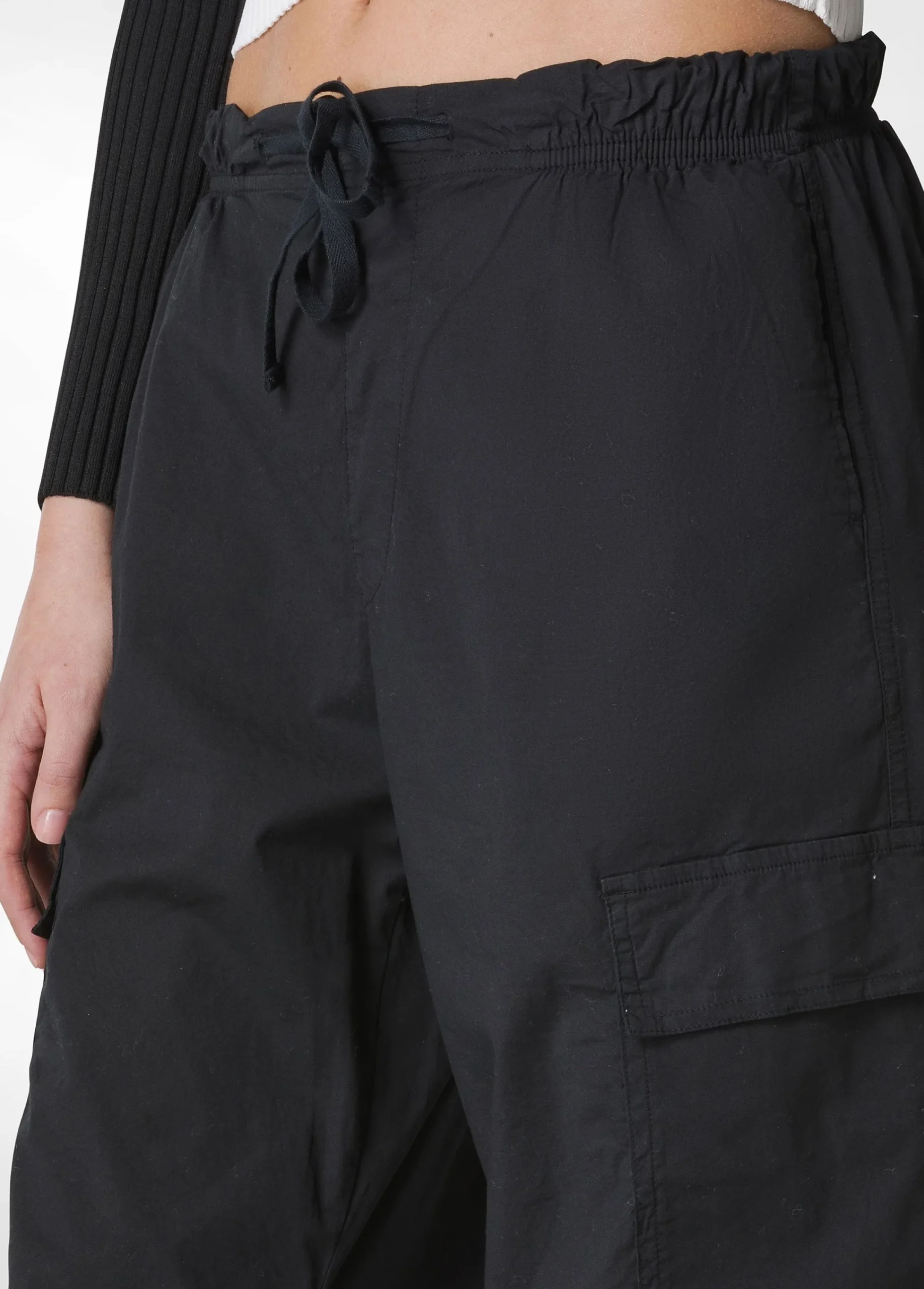 Cheap Pantalone Cargo In Popeline Nero Donna Pantaloni