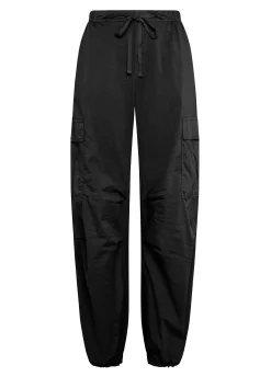 Cheap Pantalone Cargo In Popeline Nero Donna Pantaloni