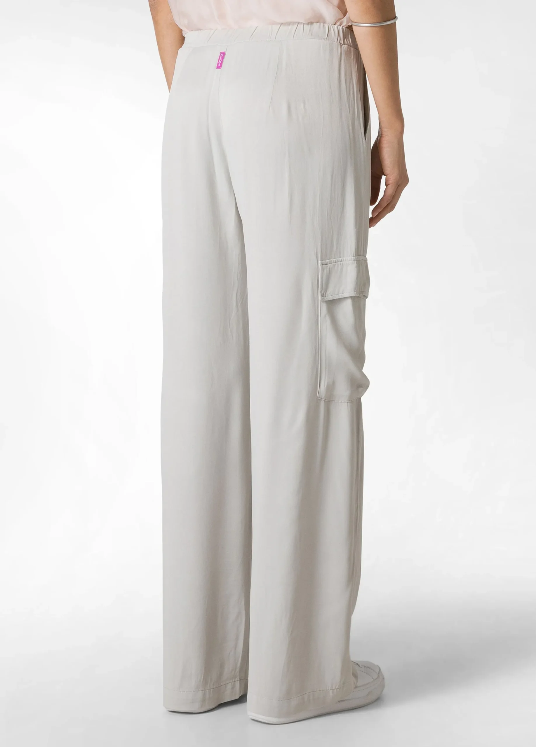 Cheap Pantalone Cargo In Raso Grigio Donna Pantaloni