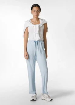 Flash Sale Pantalone Comfort Di Viscosa Gamba Dritta Blu Donna Pantaloni