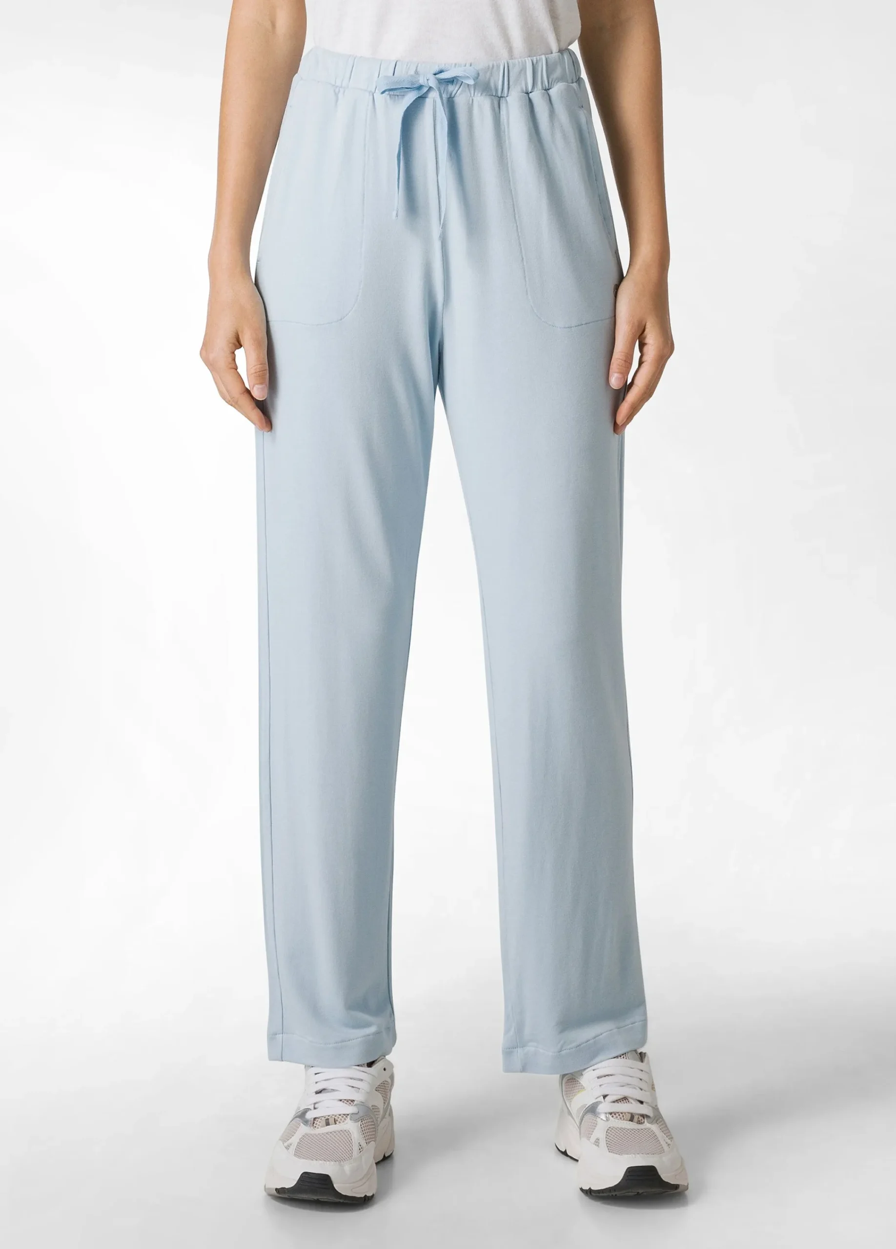 Flash Sale Pantalone Comfort Di Viscosa Gamba Dritta Blu Donna Pantaloni