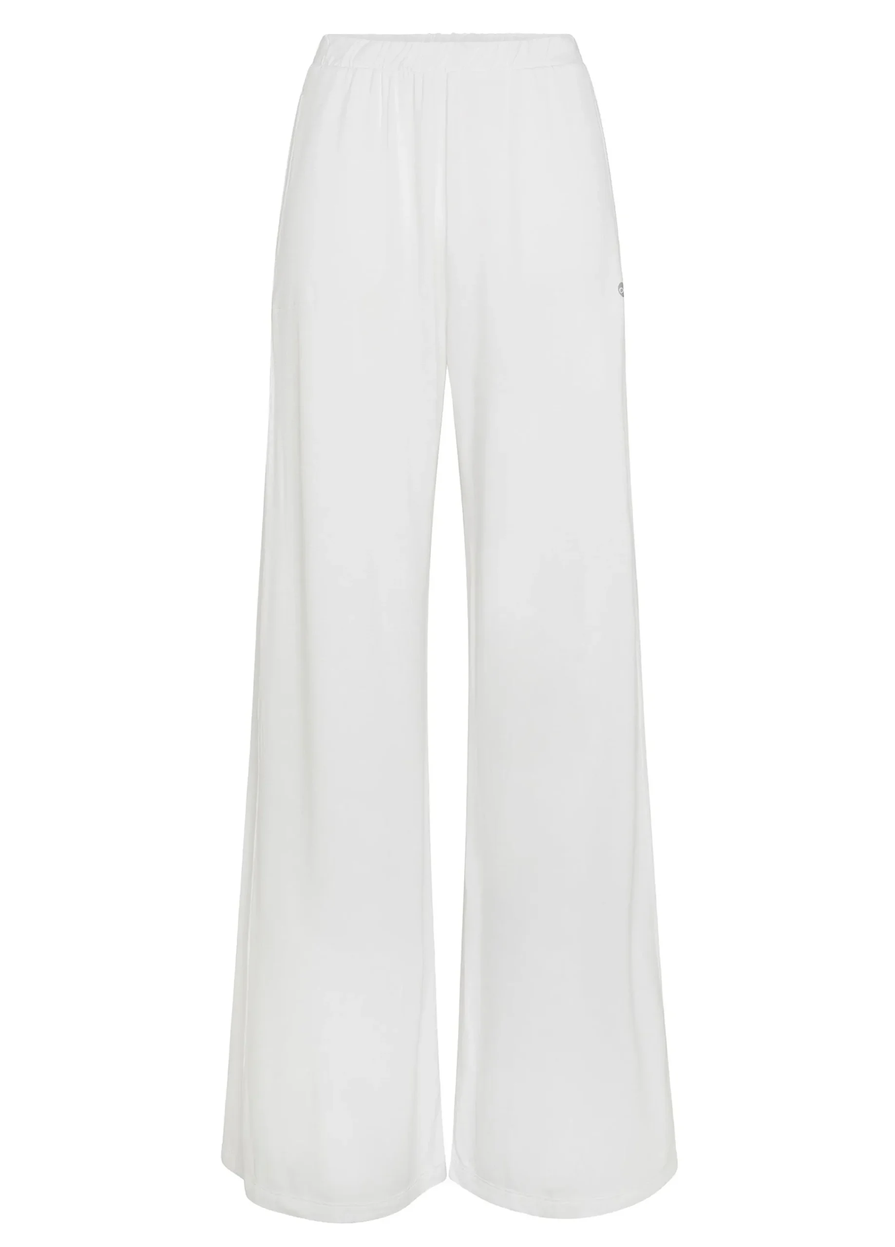 Flash Sale Pantalone Comfort Di Viscosa Gamba Larga Bianco Donna Pantaloni