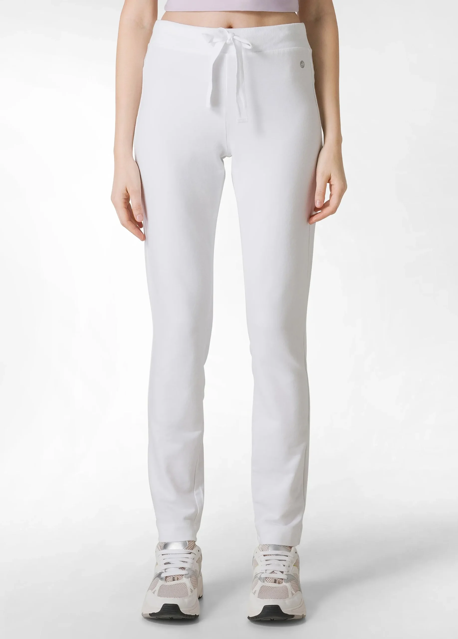 Shop Pantalone Core In Felpa Leggera Bianco Donna Pantaloni