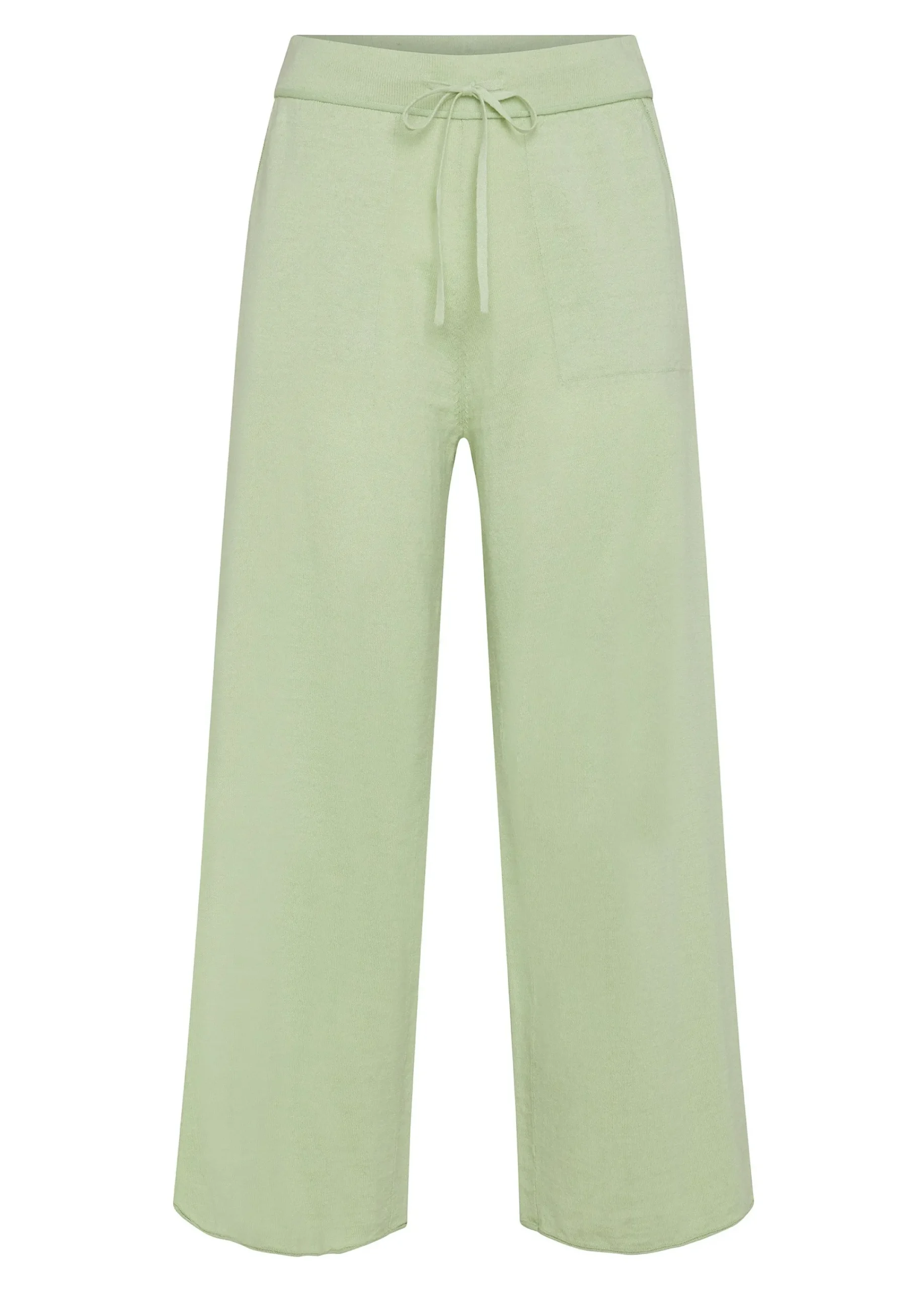 Flash Sale Pantalone Cropped In Maglia Verde Donna Pantaloni