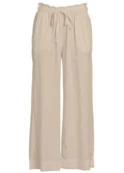 Fashion Pantalone Cropped In Twill Tencel Marrone Donna Pantaloni
