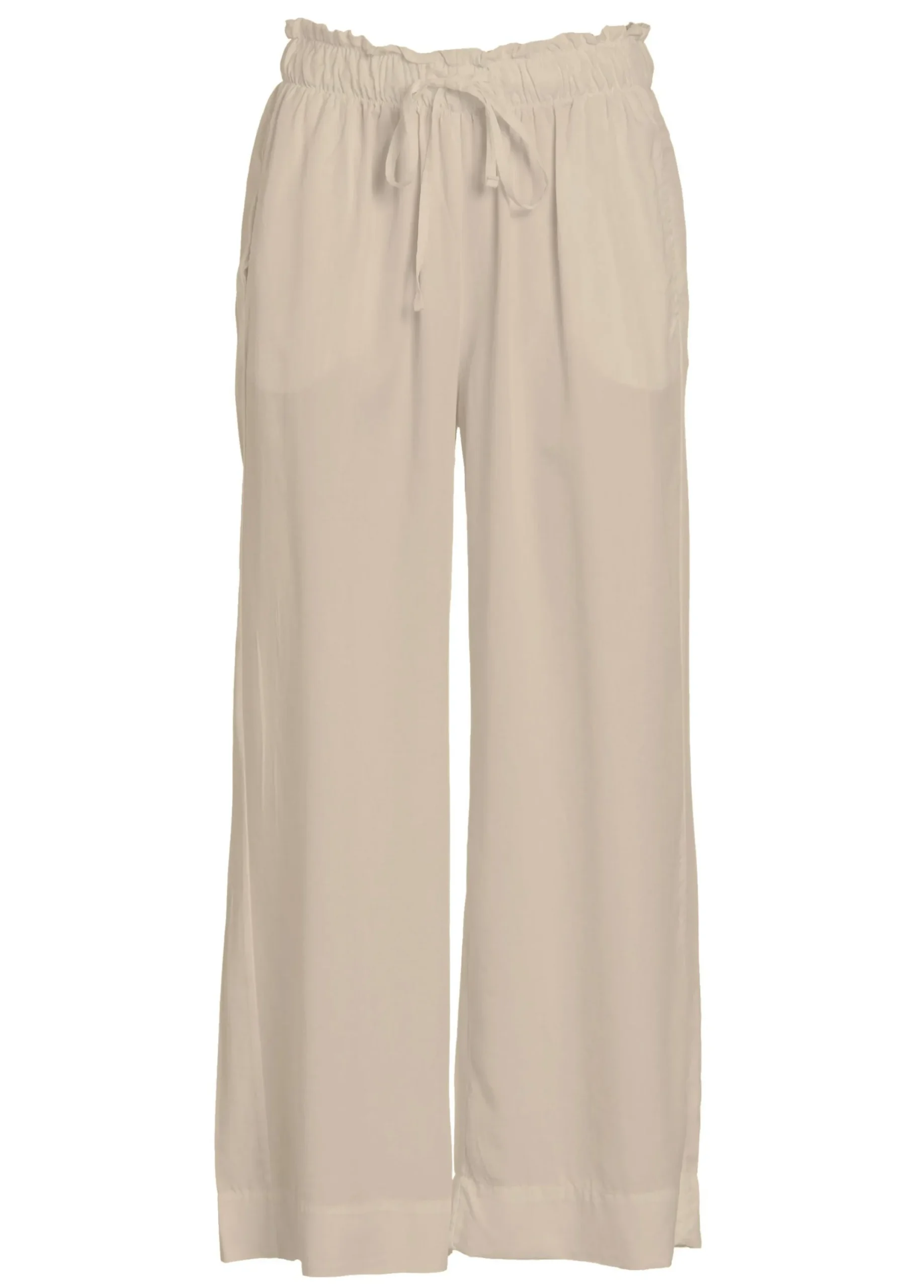 Fashion Pantalone Cropped In Twill Tencel Marrone Donna Pantaloni