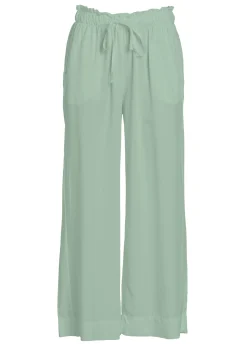 Best Sale Pantalone Cropped In Twill Tencel Verde Donna Pantaloni