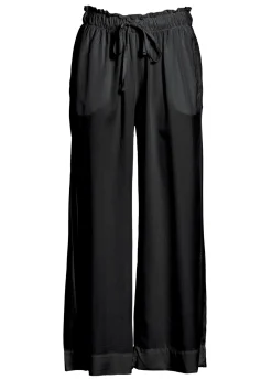 Cheap Pantalone Cropped In Viscosa Crepe Nero Donna Pantaloni