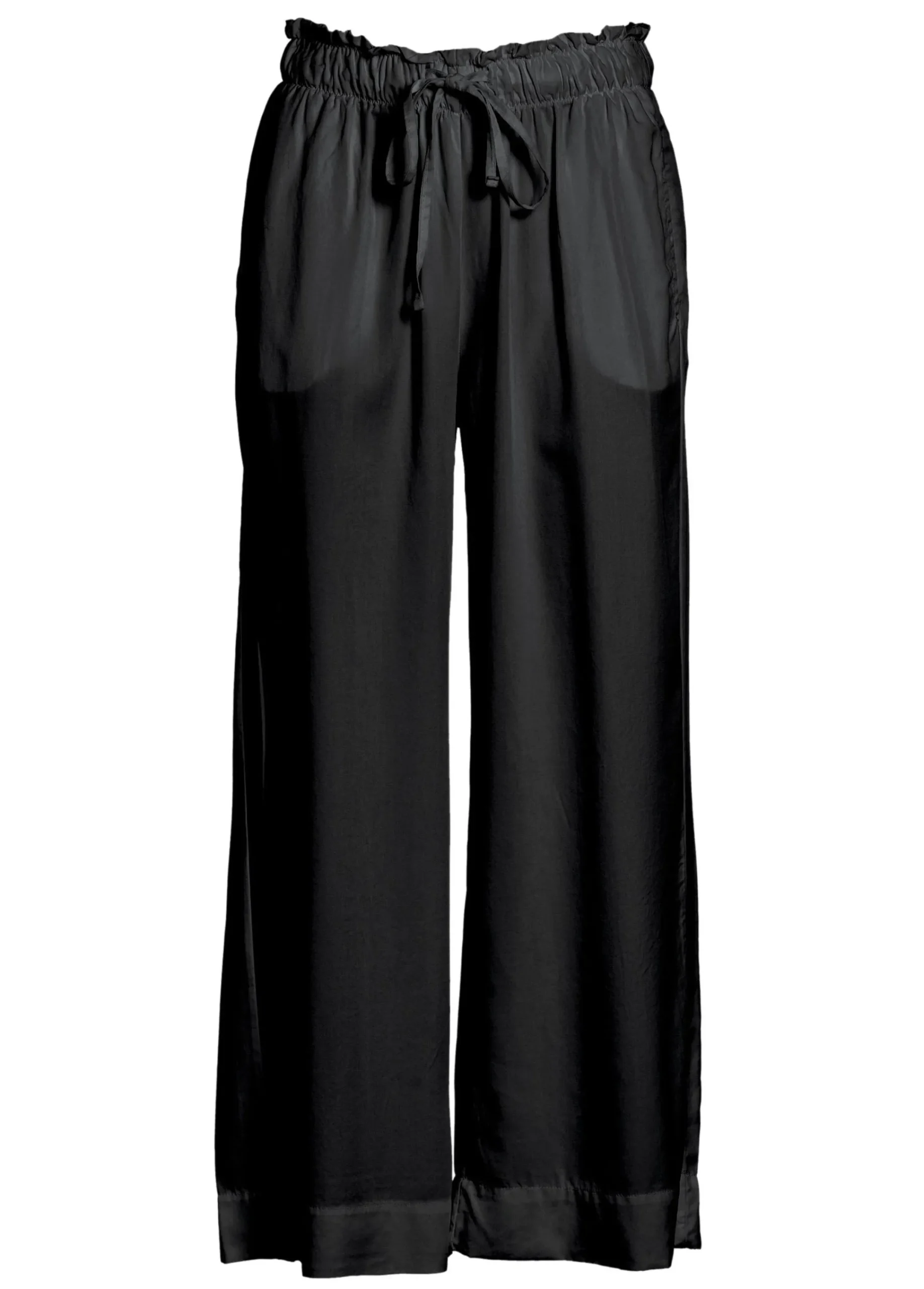 Cheap Pantalone Cropped In Viscosa Crepe Nero Donna Pantaloni