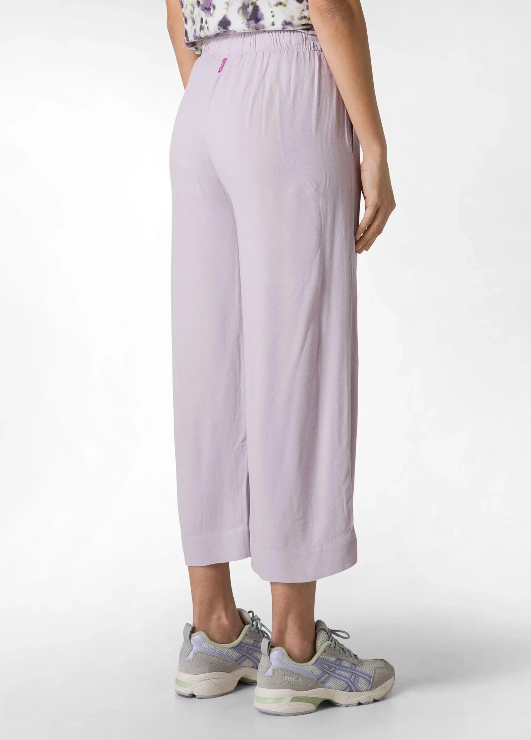 Store Pantalone Cropped In Viscosa Crepe Viola Donna Pantaloni
