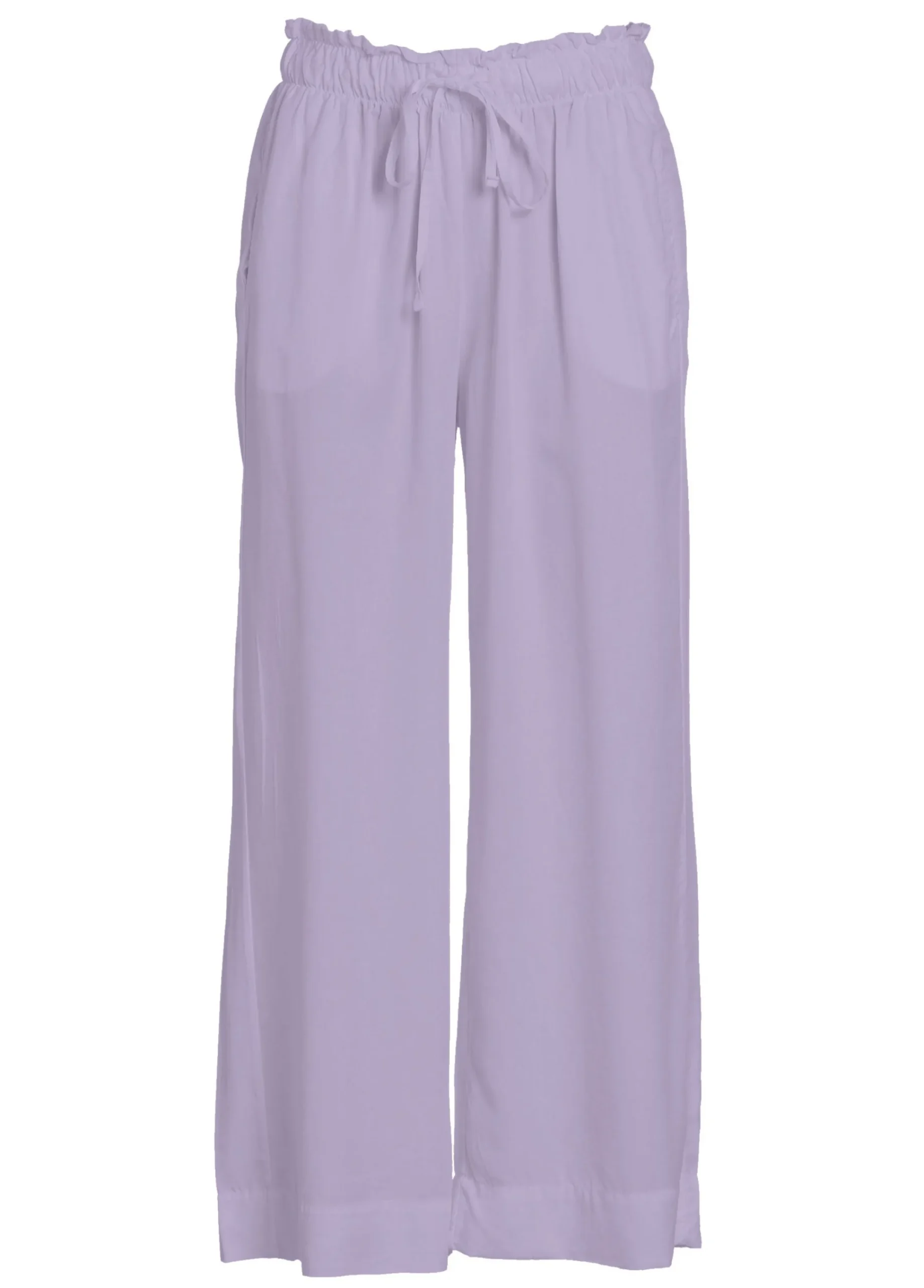 Store Pantalone Cropped In Viscosa Crepe Viola Donna Pantaloni