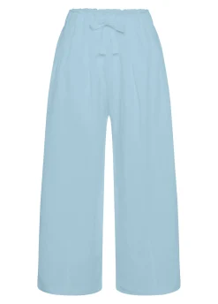 Cheap Pantalone Cropped Misto Lino E Lyocell Blu Donna Pantaloni
