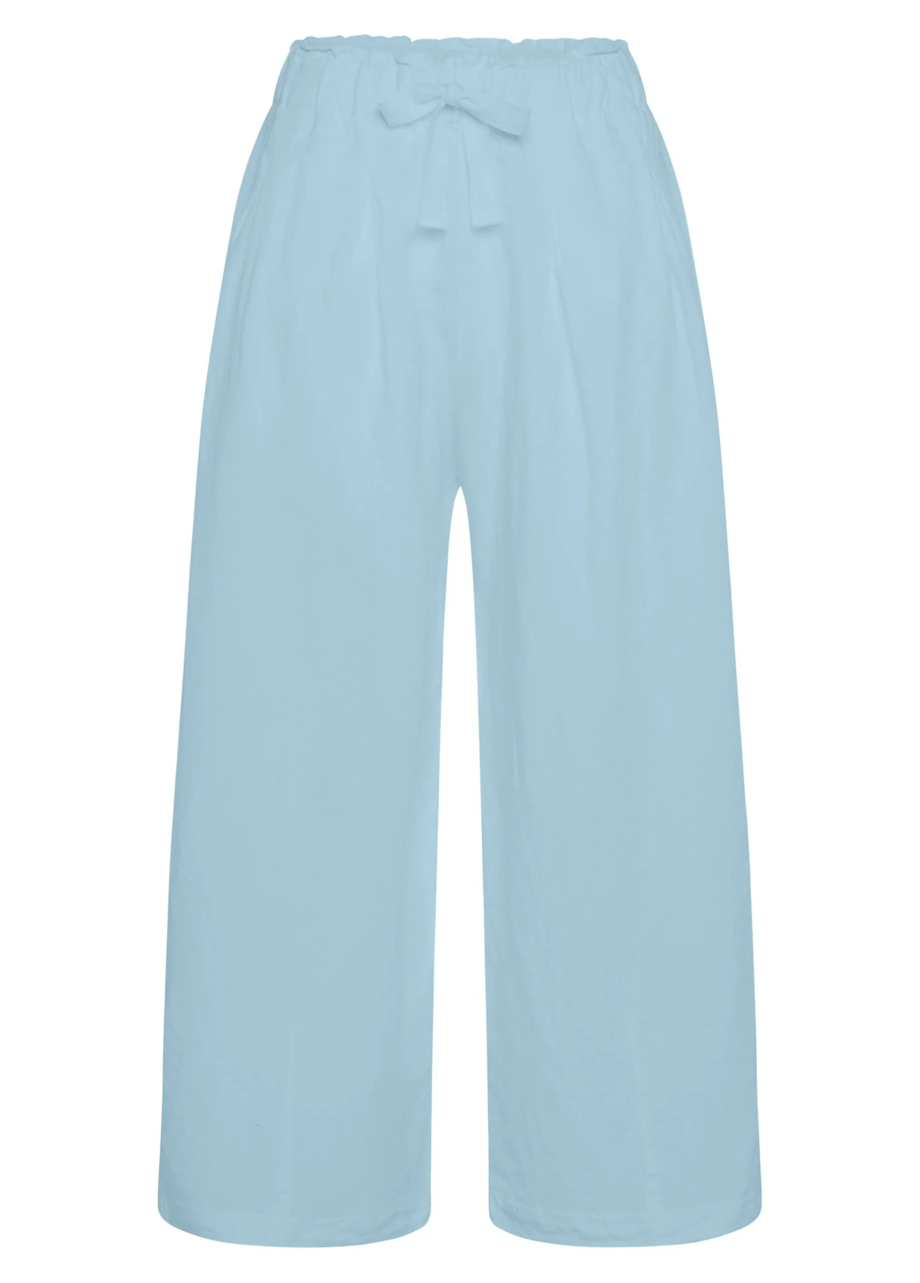 Cheap Pantalone Cropped Misto Lino E Lyocell Blu Donna Pantaloni