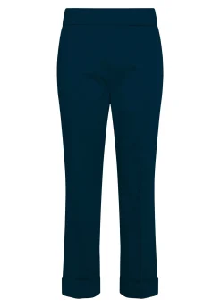Best Pantalone Dritto In Popeline Blu Donna Pantaloni