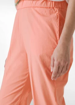Shop Pantalone Dritto In Popeline Arancio Donna Pantaloni