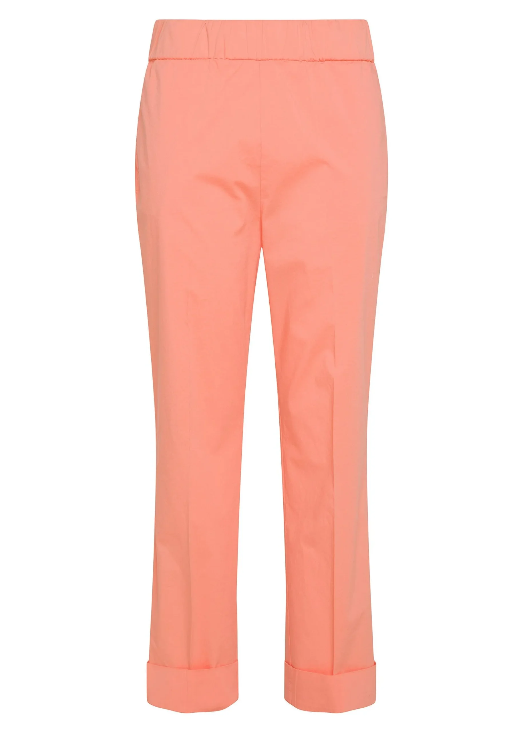 Shop Pantalone Dritto In Popeline Arancio Donna Pantaloni