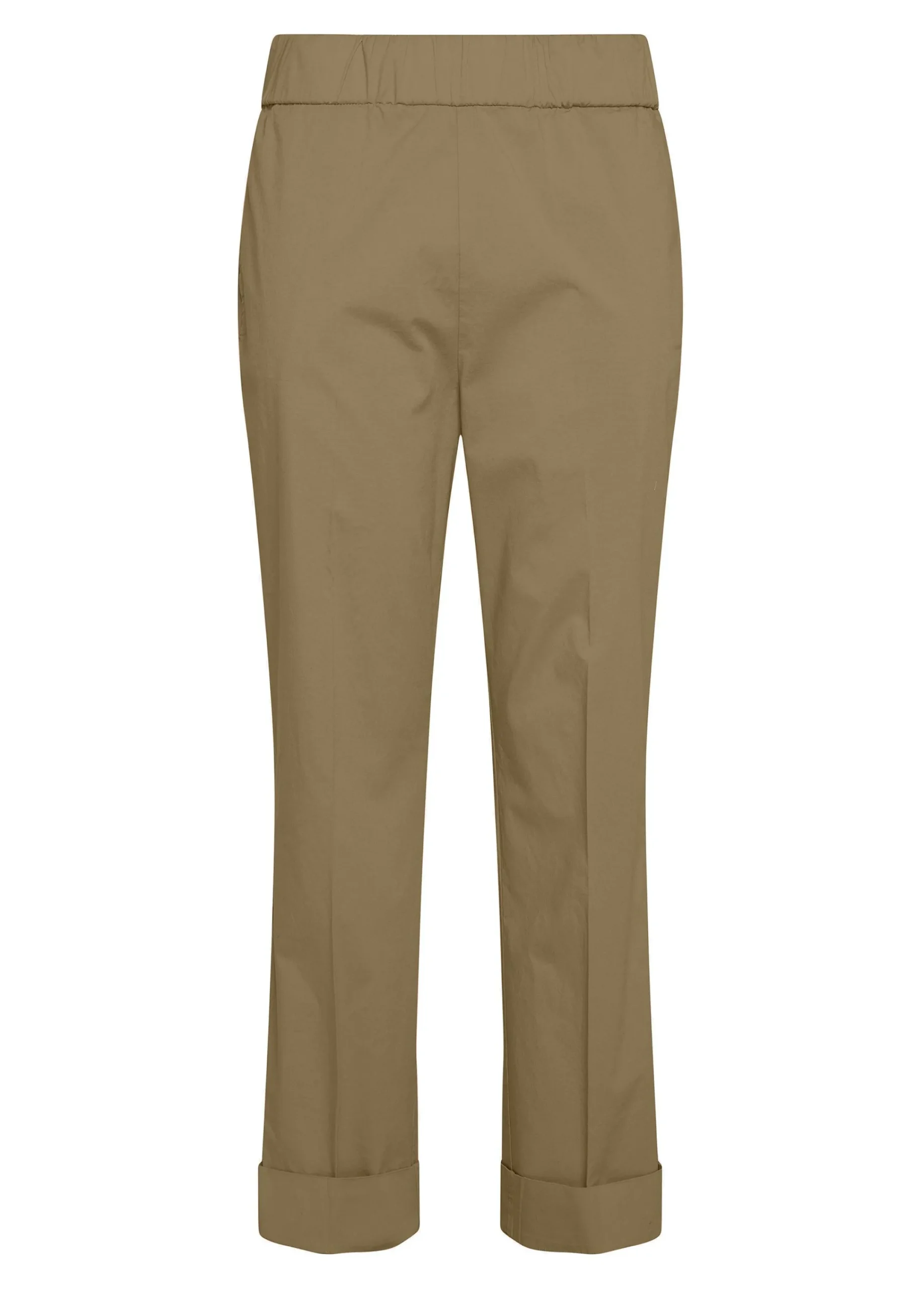 Sale Pantalone Dritto In Popeline Marrone Donna Pantaloni