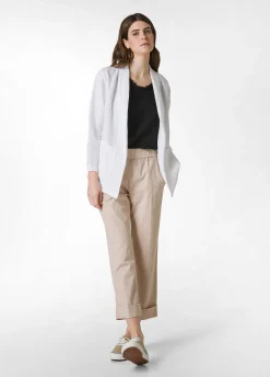 Sale Pantalone Dritto In Popeline Beige Donna Pantaloni