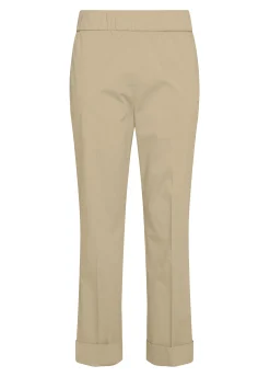 Sale Pantalone Dritto In Popeline Beige Donna Pantaloni