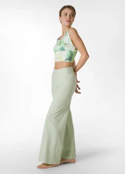 Cheap Pantalone Gamba Larga In Jersey Verde Donna Pantaloni