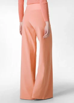 Outlet Pantalone Gamba Larga In Jersey Arancio Donna Pantaloni