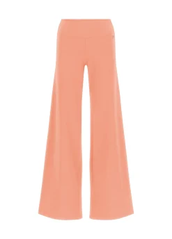 Outlet Pantalone Gamba Larga In Jersey Arancio Donna Pantaloni