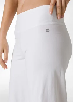 Cheap Pantalone Gamba Larga In Jersey Bianco Donna Pantaloni