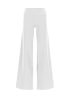 Cheap Pantalone Gamba Larga In Jersey Bianco Donna Pantaloni